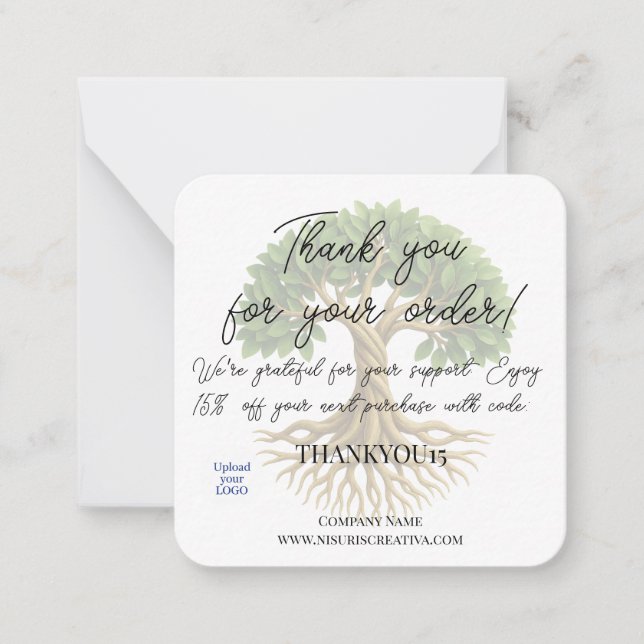 Thank You Tree of Life Business Promotional Client Card (Front)