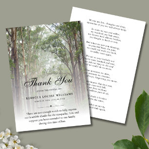 Thank You Trees Funeral Photo Sympathy Grief Card