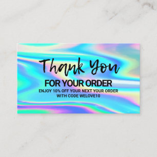 Thank you Trendy Colour Holo instagram Discount Business Card