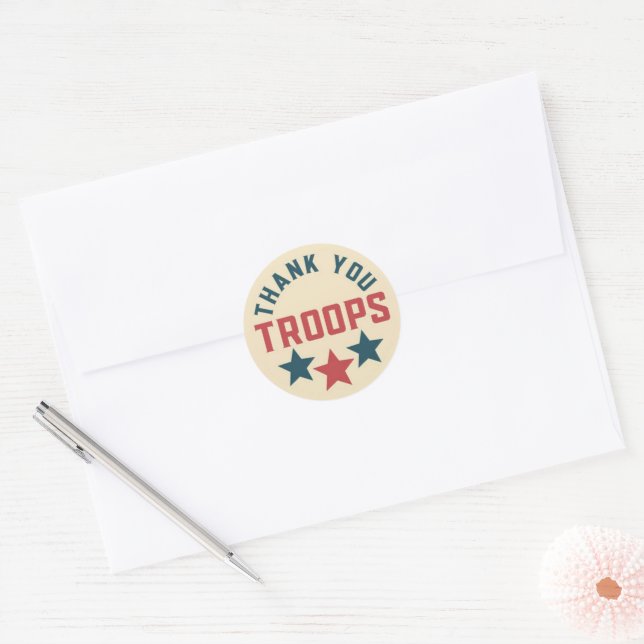 Thank You Troops Envelope Seal Sticker (Envelope)