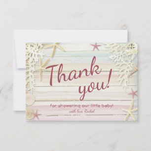 Thank You Tropical Beach Seashell Baby Shower Card