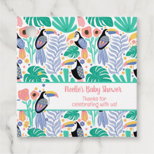 Thank You Tropical Toucan Bird Baby Shower Favour Tags
