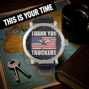 Thank You Truckers American Flag Watch
