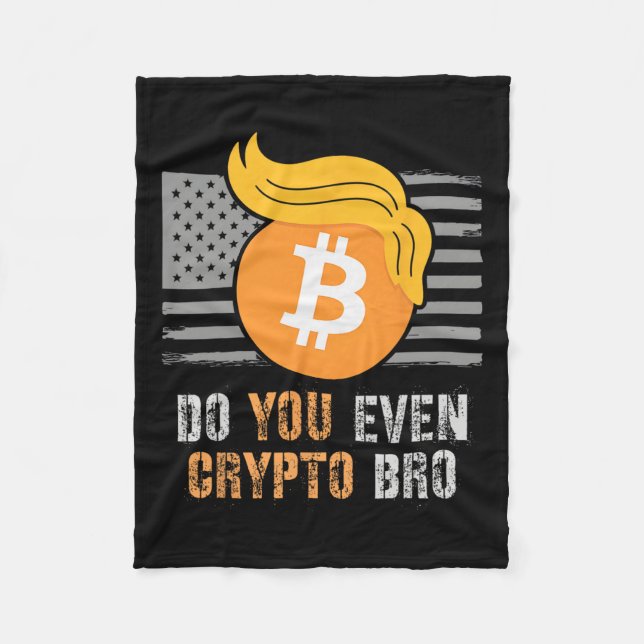 Thank You Trump Do You Even Crypto Bro Lift Bull C Fleece Blanket (Front)