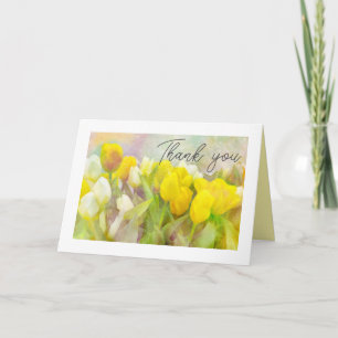 Thank You Tulips Delicate Watercolor   Card