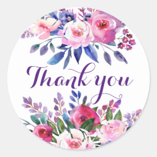 Thank You Tulips Round Stickers
