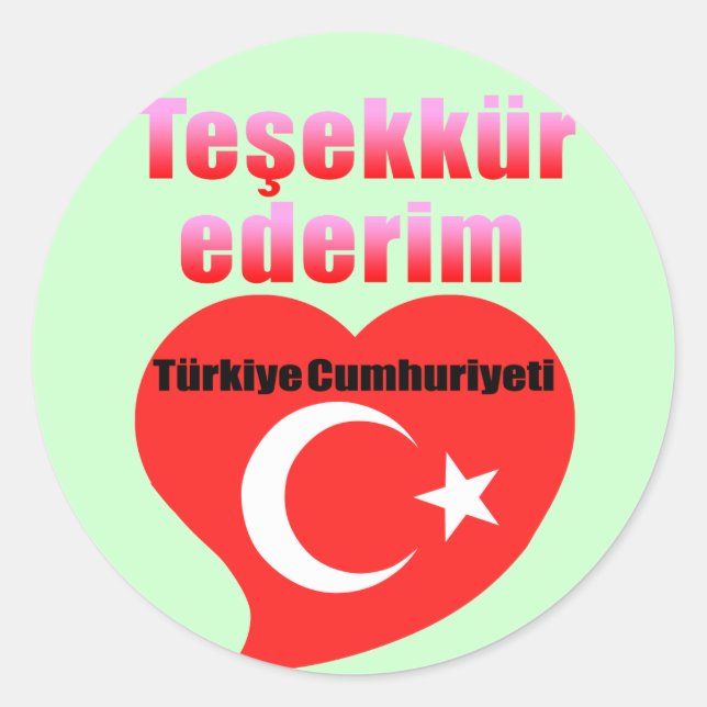 Thank you, Turkey Classic Round Sticker (Front)