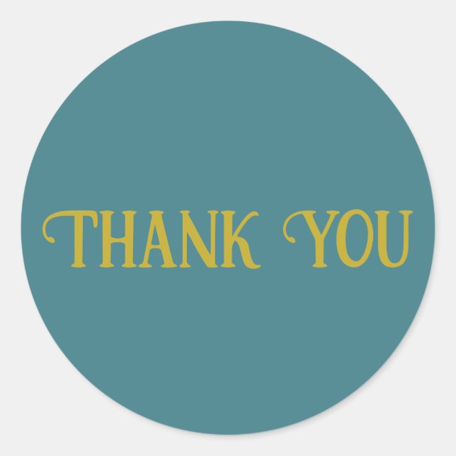 Thank You Turquoise Solid Colour Plain Classic Round Sticker (Front)