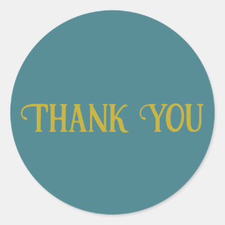 Thank You Turquoise Solid Colour Plain Classic Round Sticker