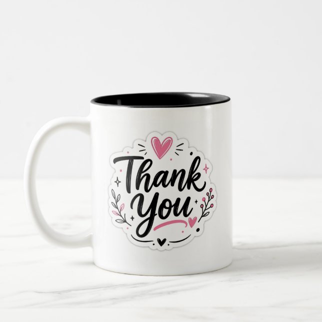 Thank you  Two-Tone coffee mug (Left)