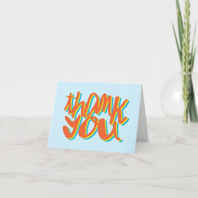 Thank You Type, powder blue Card (Front)
