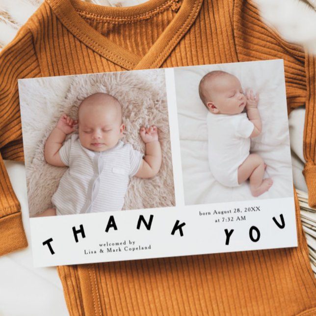 Thank You Typography Birth Announcement Photo (Creator Uploaded)