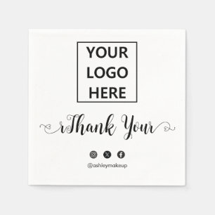 Thank You Typography Brush Logo Simple Classic Napkin