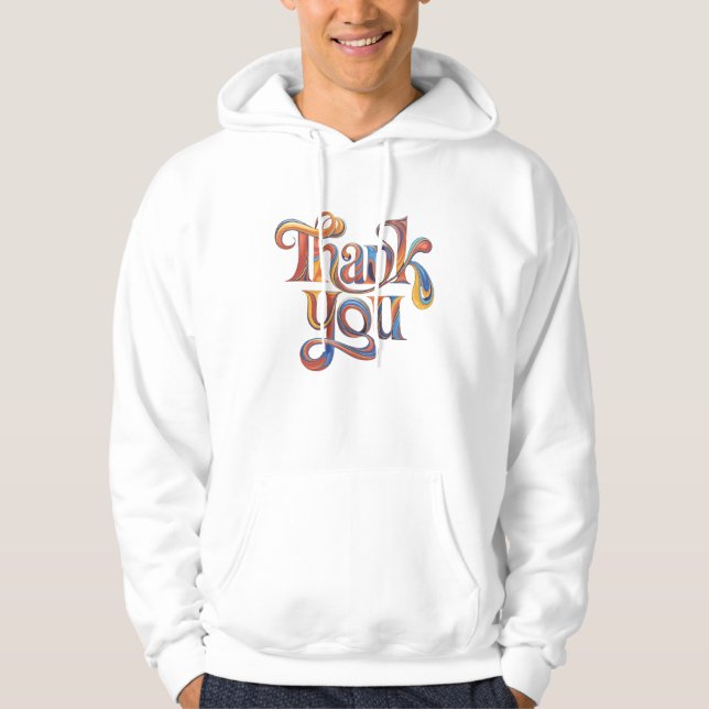 Thank You Typography: Gratitude in Style Hoodie (Front)