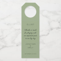 Thank you Typography Sage Green Name Wedding