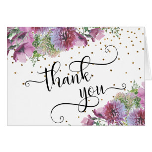 Thank You Typography, Wildflowers, Confetti