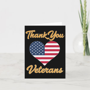 Thank You Usa Flag Heart Veteran Patriot  Card
