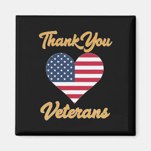 Thank You Usa Flag Heart Veteran Patriot  Magnet