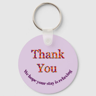 Thank You Vacation House Rental Guest Room Key Ring