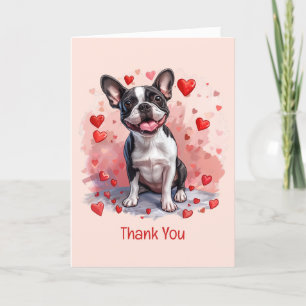 Thank You Valentines Day Boston Terrier Dog
