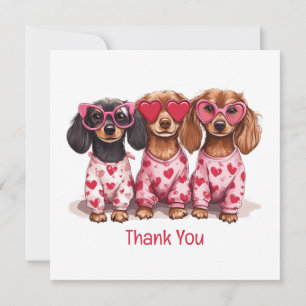 Thank You Valentines Day Dachshund Dogs Card