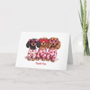 Thank You Valentines Day Dachshund Dogs Card
