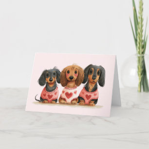 Thank You Valentines Day Dachshund Dogs Card