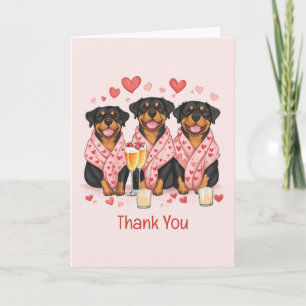 Thank You Valentines Day Rottweiler Dogs Card