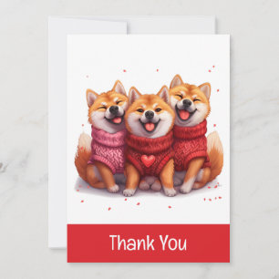 Thank You Valentines Day Shiba Inu Dogs Card