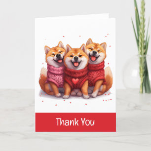 Thank You Valentines Day Shiba Inu Dogs Card