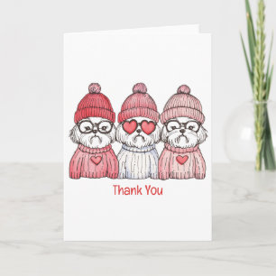 Thank You Valentines Day Shih Tzu Dogs Card