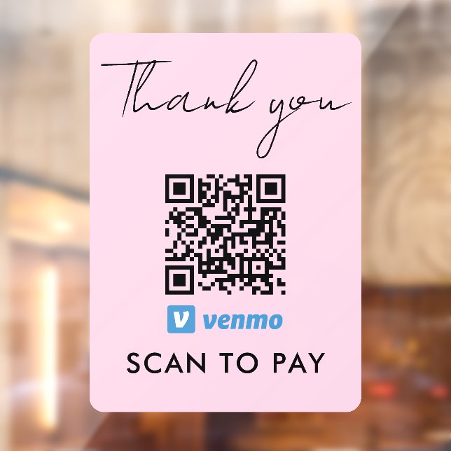 Thank You Venmo Payment QR Code Scan to Pay Pink (Sheet 2)