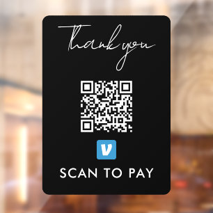 Thank You Venmo QR Code Scan to Pay Modern Black