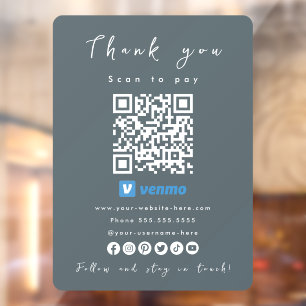 Thank You Venmo QR Code Scan to Pay Navy