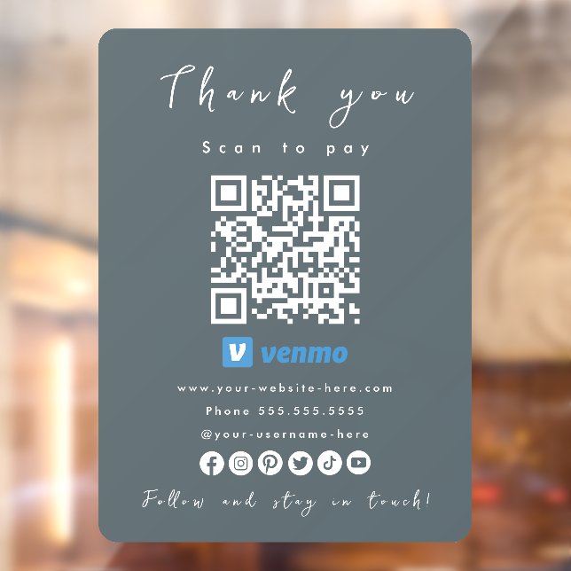 Thank You Venmo QR Code Scan to Pay Navy (Sheet 2)