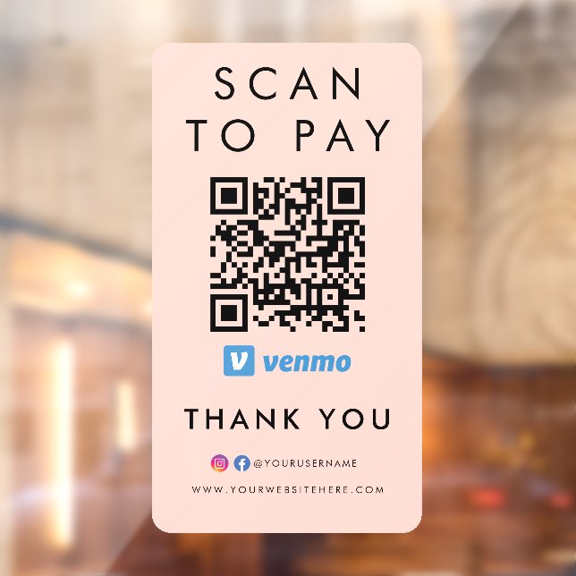Thank you Venmo Scan to Pay QR Code Blush Pink (Sheet 2)