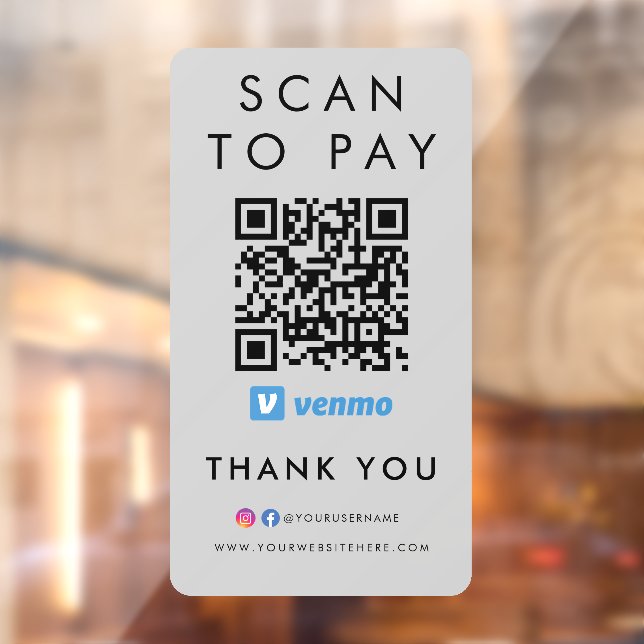 Thank you Venmo Scan to Pay QR Code Modern Grey (Sheet 2)