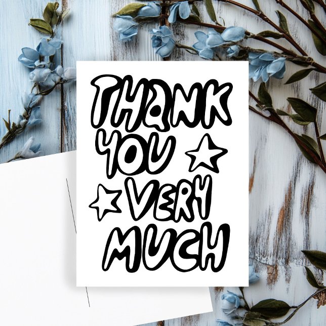 THANK YOU VERY MUCH Bubble Letters B&W CUSTOM   Postcard (THANK YOU VERY MUCH Bubble Letters B&W CUSTOM Postcard
)