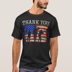 Thank You Veteran American Flag Soldier Tribute T-Shirt