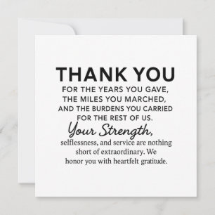 Thank You Veteran  Card