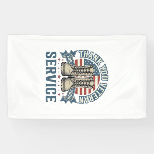 Thank You Veteran Patriotic Boots Service Shirt_1 Banner