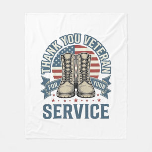 Thank You Veteran Patriotic Boots Service Shirt_1 Fleece Blanket