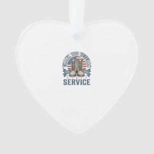 Thank You Veteran Patriotic Boots Service Shirt_1 Ornament