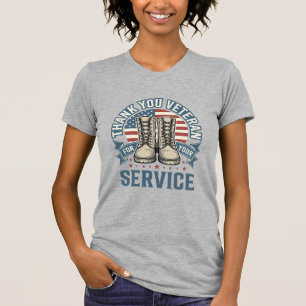 Thank You Veteran Patriotic Boots Service Shirt_1 T-Shirt