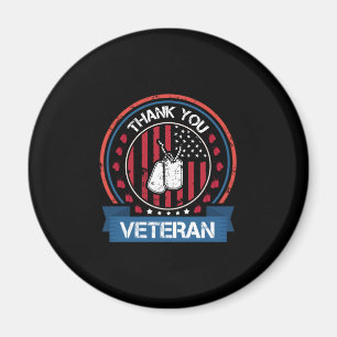 Thank You Veteran Patriotic Military Tribute Magnet