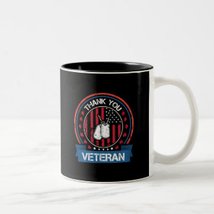 Thank You Veteran Patriotic Military Tribute Two-Tone Coffee Mug