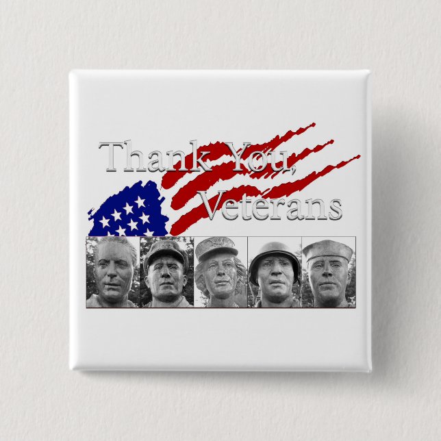 Thank You Veterans 15 Cm Square Badge (Front)