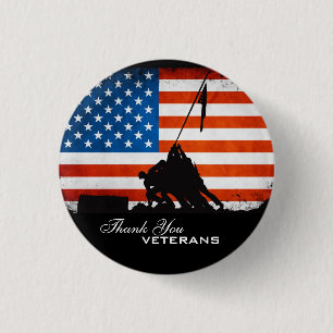 Thank You Veterans 3 Cm Round Badge