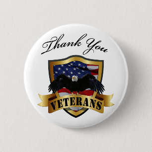 Thank You Veterans 6 Cm Round Badge