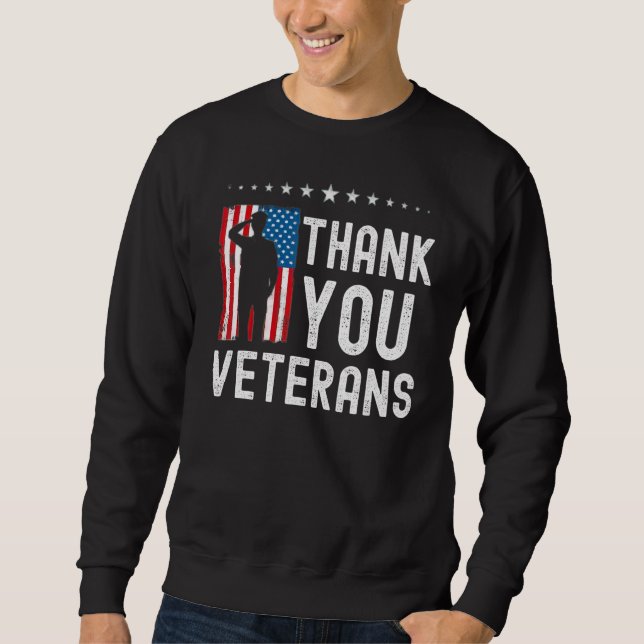 Thank You Veterans   American Flag Celebration Sweatshirt (Front)